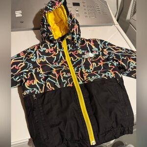 The North Face Kids' Black and Yellow Patterned Puffer Jacket